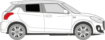 Afbeelding van Zijruit rechts Suzuki Swift 5 deurs (DONKERE RUIT)