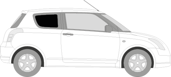 Afbeelding van Zijruit rechts Suzuki Swift 3 deurs (DONKERE RUIT)