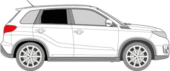 Afbeelding van Zijruit rechts Suzuki Vitara (DONKERE RUIT)