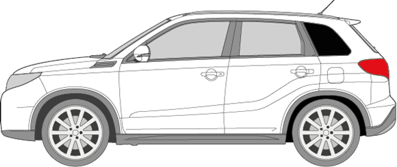 Afbeelding van Zijruit links Suzuki Vitara (DONKERE RUIT)