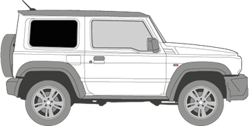 Afbeelding van Zijruit rechts Suzuki Jimny 3 deurs (DONKERE RUIT)