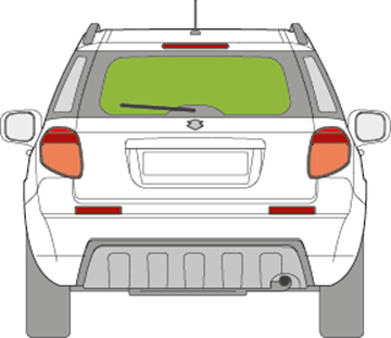 Afbeelding van Achterruit Suzuki SX4 5 deurs