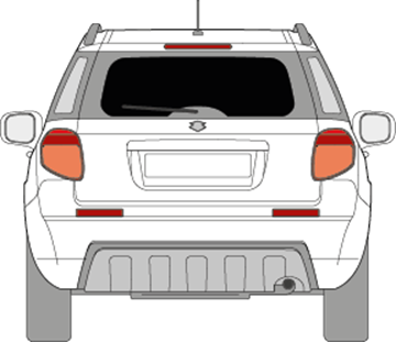 Afbeelding van Achterruit Suzuki SX4 5 deurs (DONKERE RUIT)