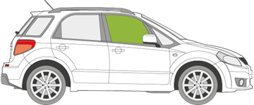 Afbeelding van Zijruit rechts Suzuki SX4 5 deurs