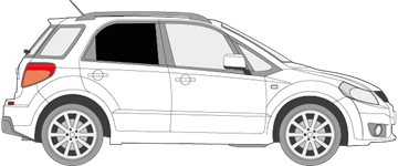 Afbeelding van Zijruit rechts Suzuki SX4 5 deurs (DONKERE RUIT)
