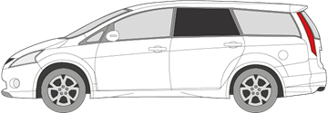 Afbeelding van Zijruit links Mitsubishi Grandis (DONKERE RUIT)
