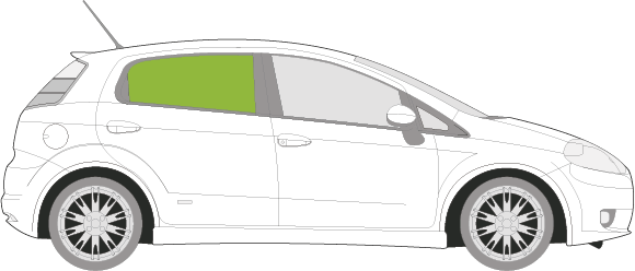 Afbeelding van Zijruit rechts Fiat Grande Punto 5 deurs 