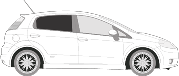 Afbeelding van Zijruit rechts Fiat Grande Punto 5 deurs (DONKERE RUIT) 