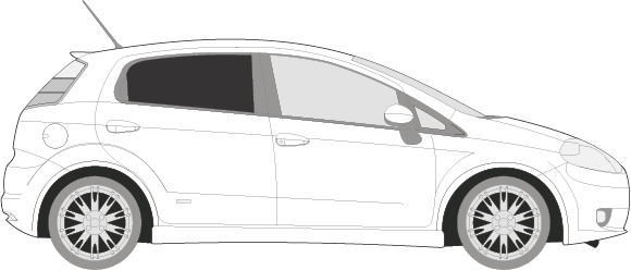 Afbeelding van Zijruit rechts Fiat Grande Punto 5 deurs (DONKERE RUIT) 