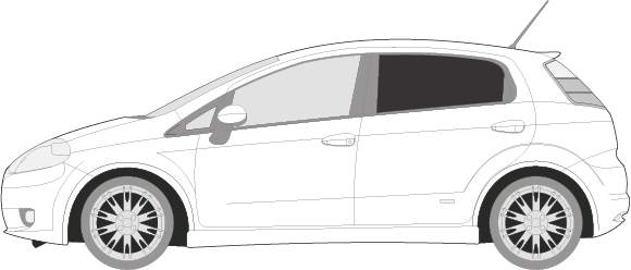 Afbeelding van Zijruit links Fiat Grande Punto 5 deurs (DONKERE RUIT) 