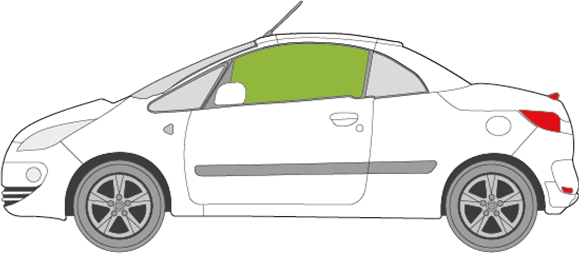 Afbeelding van Zijruit links Mitsubishi Colt CZC