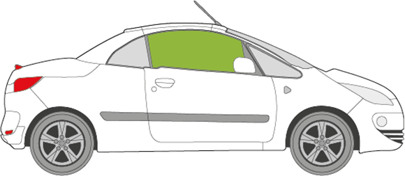 Afbeelding van Zijruit rechts Mitsubishi Colt CZC