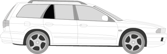 Afbeelding van Zijruit rechts Mitsubushi Galant break (DONKERE RUIT)