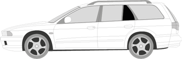 Afbeelding van Zijruit links Mitsubushi Galant break (DONKERE RUIT)