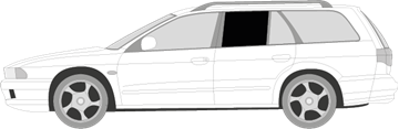 Afbeelding van Zijruit links Mitsubushi Galant break (DONKERE RUIT)