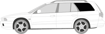 Afbeelding van Zijruit links Mitsubushi Galant break (DONKERE RUIT)