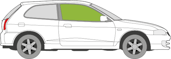 Afbeelding van Zijruit rechts Mitsubishi Colt 3 deurs 