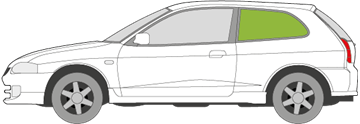 Afbeelding van Zijruit links Mitsubishi Colt 3 deurs 