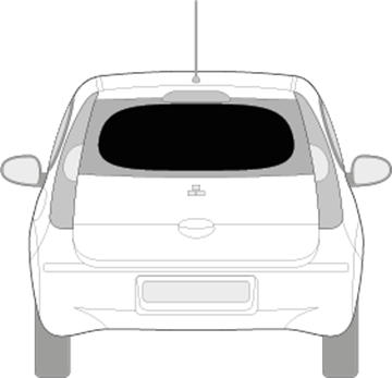 Afbeelding van Achterruit Mitsubishi Colt 5 deurs (DONKERE RUIT)