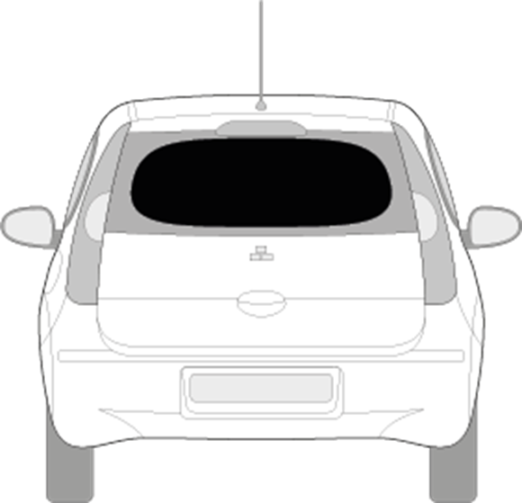 Afbeelding van Achterruit Mitsubishi Colt 5 deurs (DONKERE RUIT)