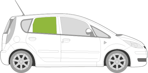 Afbeelding van Zijruit rechts Mitsubishi Colt 5 deurs 