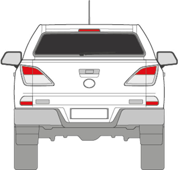 Afbeelding van Achterruit Mazda BT50 4 deurs pick-up (DONKERE RUIT)