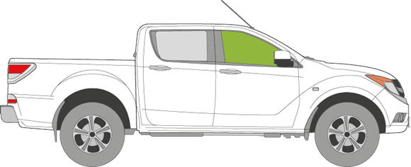 Afbeelding van Zijruit rechts Mazda BT50 4 deurs pick-up 