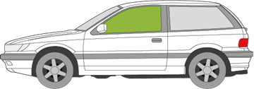 Afbeelding van Zijruit links Mitsubishi Colt 3 deurs