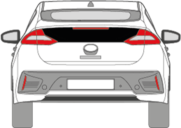 Afbeelding van Achterruit Hyundai Ioniq (onderste en donker)