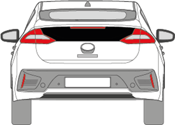 Afbeelding van Achterruit Hyundai Ioniq (onderste en donker)