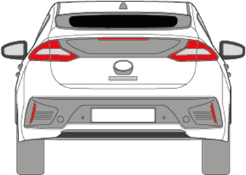 Afbeelding van Achterruit Hyundai Ioniq (bovenste en donker)