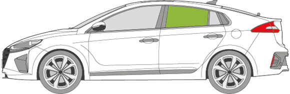 Afbeelding van Zijruit links Hyundai Ioniq 
