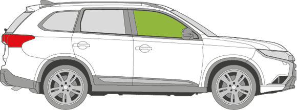 Afbeelding van Zijruit rechts Mitsubishi Outlander