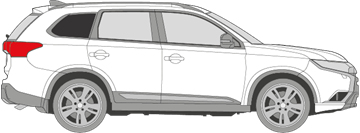 Afbeelding van Zijruit rechts Mitsubishi Outlander (DONKERE RUIT)