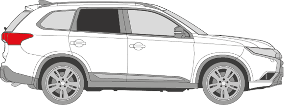 Afbeelding van Zijruit rechts Mitsubishi Outlander (DONKERE RUIT)