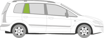 Afbeelding van Zijruit rechts Mazda Premacy