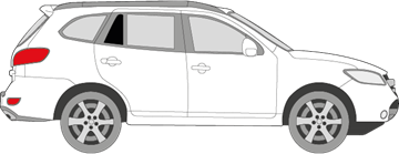 Afbeelding van Zijruit rechts Hyundai Santa Fe (DONKERE RUIT) 