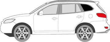 Afbeelding van Zijruit links Hyundai Santa Fe (DONKERE RUIT) 