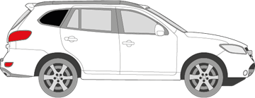Afbeelding van Zijruit rechts Hyundai Santa Fe (DONKERE RUIT) 