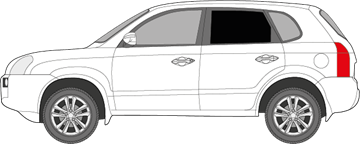 Afbeelding van Zijruit links Hyundai Tucson (DONKERE RUIT)