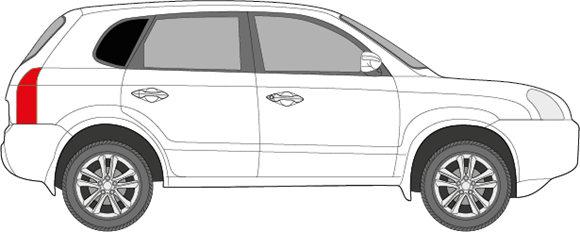 Afbeelding van Zijruit rechts Hyundai Tucson (DONKERE RUIT) 