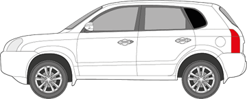 Afbeelding van Zijruit links Hyundai Tucson (DONKERE RUIT) 
