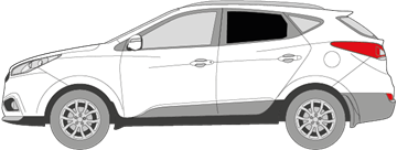Afbeelding van Zijruit links Hyundai Tucson (DONKERE RUIT) 