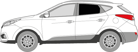 Afbeelding van Zijruit links Hyundai Tucson (DONKERE RUIT) 