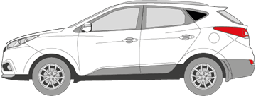 Afbeelding van Zijruit links Hyundai Tucson (DONKERE RUIT) 