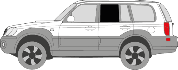 Afbeelding van Zijruit links Hyundai Terracan (DONKERE RUIT) 