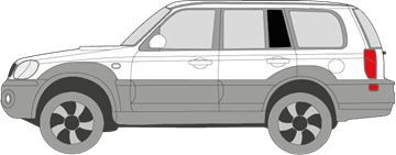 Afbeelding van Zijruit links Hyundai Terracan (DONKERE RUIT)