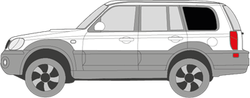 Afbeelding van Zijruit links Hyundai Terracan (DONKERE RUIT) 