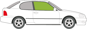 Afbeelding van Zijruit rechts Hyundai Accent 3 deurs