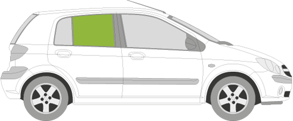 Afbeelding van Zijruit rechts Hyundai Getz 5 deurs